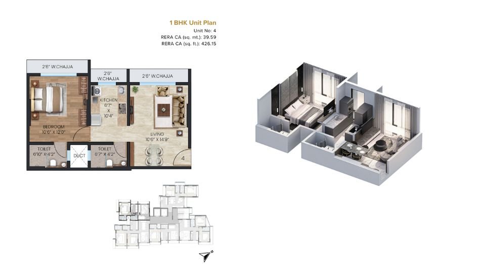 Gayatri-Enclave-Floor-Plan-1 BHK-426 Sqft